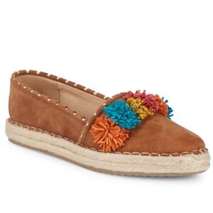 Sam Edelman Issa Suede Pom Pom Espadrilles Size 8